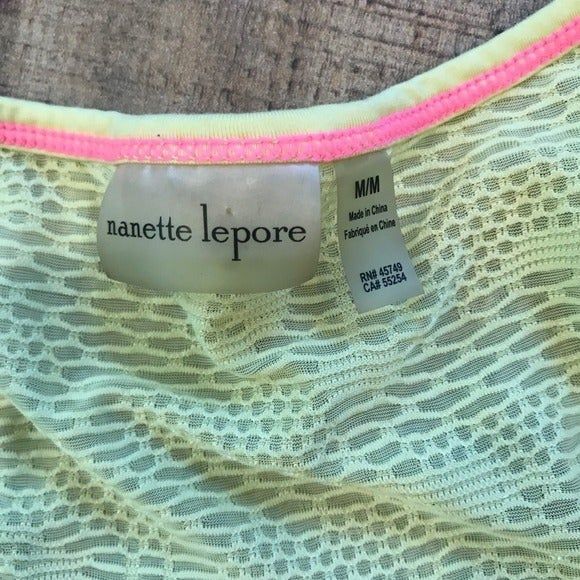 Nanette Lepore Yellow Active Tank Keyhole Back Athleisure Medium Yoga - Picture 4 of 6